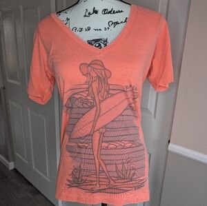 Rip Curl Coral V-Neck Surf Girl Graphic Tee